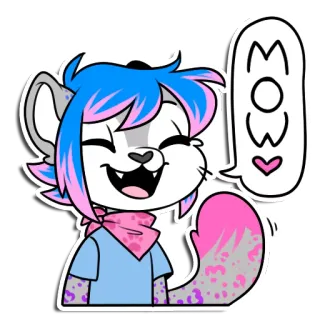 😸 MOM Cartoon, Furry, Mama, Familie, Dier, Schattig whatsapp sticker