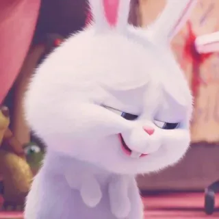 🍧 Snowball The Secret Life of Pets lapin, lapin, animal, mignon, blanc, animal de compagnie, personnage, dessin animé whatsapp sticker