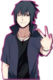 ✌ Sasuke Uchiha Naruto sasuke, anime, naruto, uchiha, manga, środkowy palec telegram sticker