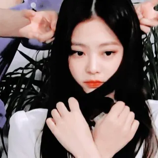 ❤️ mulher, coreana, cabelo preto, retrato, asiática, menina, mulher jovem whatsapp sticker