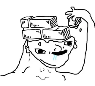 😝 Meme, Ladrillo, Estúpido, Humor, Cerebro telegram sticker