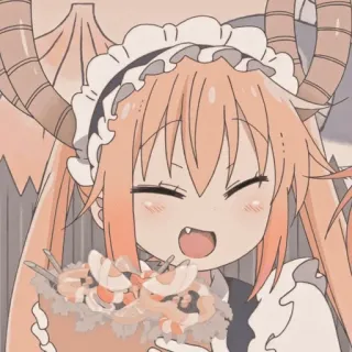 🐉 Tohru Miss Kobayashi's Dragon Maid anime, dragon, maid, cute, kawaii, tohru telegram sticker