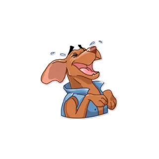 😂 cão, desenho animado, feliz, rindo, fofo telegram sticker