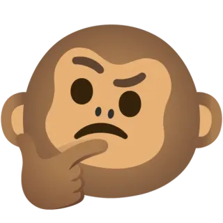 🤔 원숭이, 생각, 이모지, 질문, 의심 whatsapp sticker