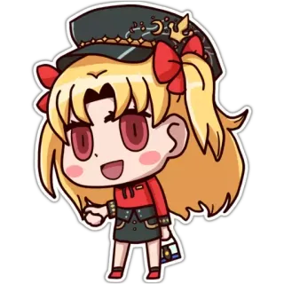 😃 Anime, Dessin animé, Chibi, Fille, Chapeau, Mignon telegram sticker