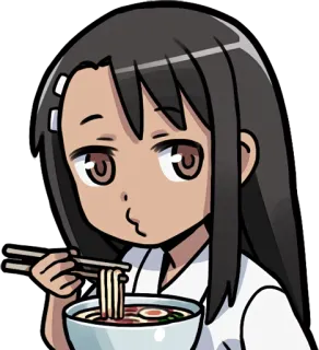 😗 Nagatoro Don't Toy With Me, Miss Nagatoro anime, manga, nagatoro, ramen, food, cute, cartoon telegram sticker