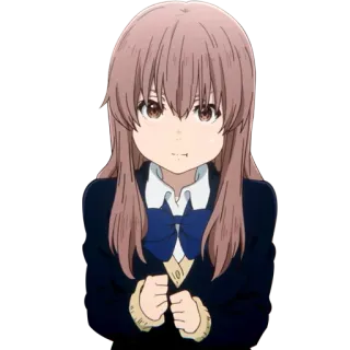 😠 Shouko Nishimiya A Silent Voice anime, girl, character, shouko nishimiya, a silent voice telegram sticker