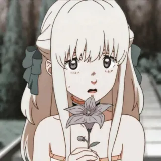 🌸 Anime, Meisje, Bloem, Schattig, Manga, Blond telegram sticker