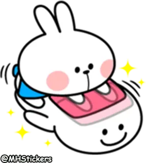 😆 @MHStickers กระต่าย, สติกเกอร์, น่ารัก, การ์ตูน, สัตว์ telegram sticker