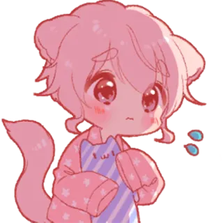 🛏 uwu kawaii, anime, kat, schattig, chibi telegram sticker