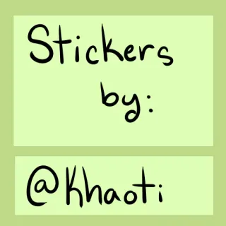 © Stickers by:
@Khaoti naklejki, khaoti, nazwa użytkownika telegram sticker