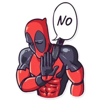 👎 Deadpool No Deadpool, não, rejeição, Marvel, super-herói, banda desenhada telegram sticker