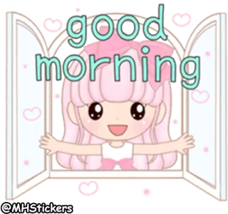 ☀️ good morning buongiorno, saluto, carino, cartone animato, anime telegram sticker