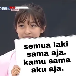 💭 semua laki sama aja.
kamu sama aku aja. Meme, Wanita, Tanda, Bahasa Indonesia, Pesan telegram sticker