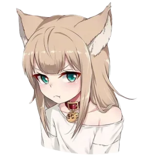😒 Anime, Katzenmädchen, Neko, Süß, Kemonomimi, Mädchen telegram sticker