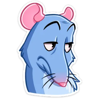 👀 rata, animal, pegatina, dibujo animado, azul, roedor telegram sticker