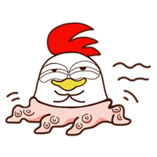 👻 Huhn, Oktopus, Tier, Lustig, Süß, Cartoon telegram sticker