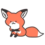 😔 лиса, животное, милый, мультфильм, каваи telegram sticker