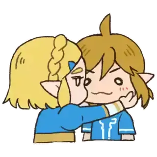 🙂 Link The Legend of Zelda link, zelda, beso, videojuego, lindo telegram sticker