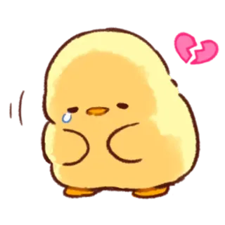 💛 เศร้า, น่ารัก, น้ำตา, อกหัก, สีเหลือง, การ์ตูน, ความเศร้า, อีโมจิ telegram sticker