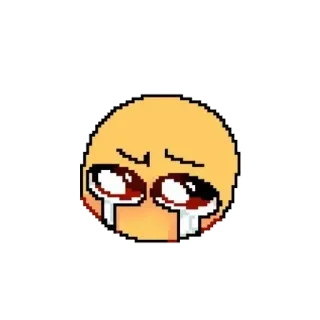 😢 emoji, menangis, sedih, air mata, pixel art, ekspresi telegram sticker