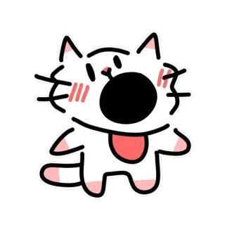 😯 gatto, carino, kawaii, animale, adesivo telegram sticker