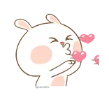 😘 thỏ, tình yêu, hôn, trái tim, dễ thương, động vật, hoạt hình whatsapp sticker