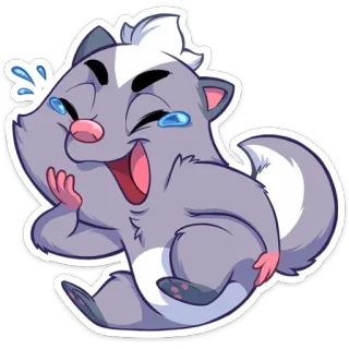 😂 Cartoon, Stinktier, Tier, Lachen, Fröhlich, Emoticon, Freude telegram sticker