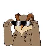🤌 сова, солнцезащитные очки, птица, мультфильм, животное telegram sticker