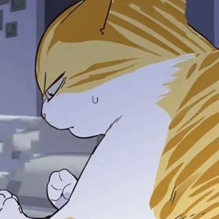 🐈 mèo, hoạt hình, nhãn dán, động vật, màu cam telegram sticker