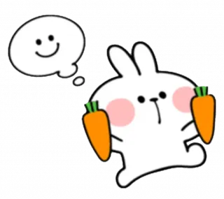 🥕 うさぎ, ニンジン, かわいい, 漫画, 動物 telegram sticker