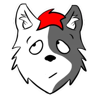 🙄 волк, животное, стикер, мультфильм, пушистый, иллюстрация telegram sticker