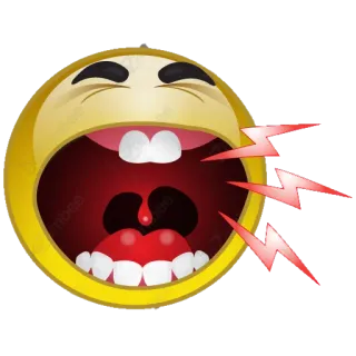 🗣 emoji, enojado, gritar, gritando, boca, rojo, amarillo telegram sticker