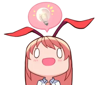 😀 Anime, Lucu, Bohlam, Ide, Kawaii, Gadis, Telinga kelinci telegram sticker