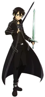 😏 Kirito Sword Art Online anime, sword, character, kirito telegram sticker