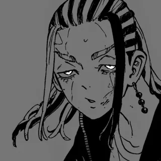 ✖️ anime, manga, character, black and white whatsapp sticker