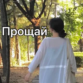 😔 Прощай mujer, ruso, despedida, caminando, naturaleza telegram sticker
