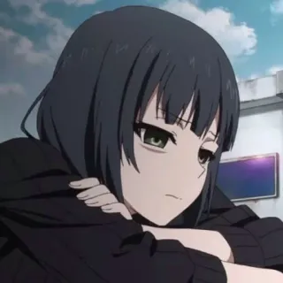 🖤 Anime, Manga, Personaggio, Ragazza, Triste, Carino, Ritratto telegram sticker