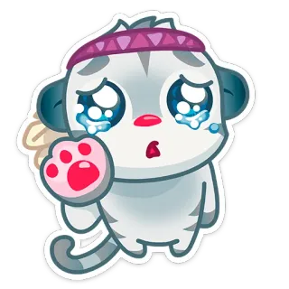 😰 lucu, binatang, sedih, menangis, kucing, stiker, kartun telegram sticker