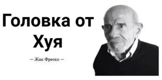 🌟 Jacques Fresco Головка от
Хуя
-Жак Фреско- оскорбительный, жак фреско, сленг telegram sticker