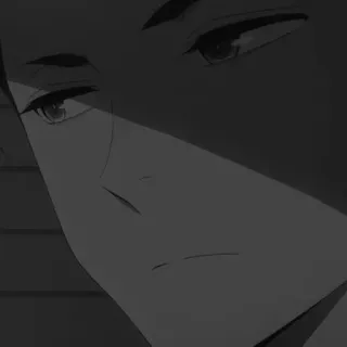 💸 anime, manga, portrait, monochrome, face, illustration whatsapp sticker