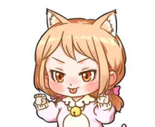 😜 Anime, Ragazza gatto, Kawaii, Chibi, Carino, Sticker whatsapp sticker