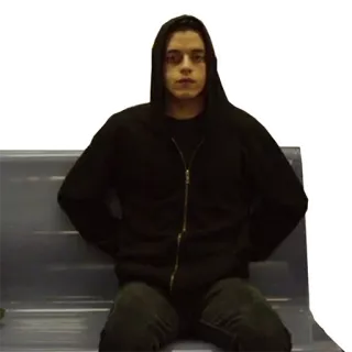 😐 Elliot Alderson Mr. Robot Hacker, Fernsehsendung, Programmierer, asozial telegram sticker