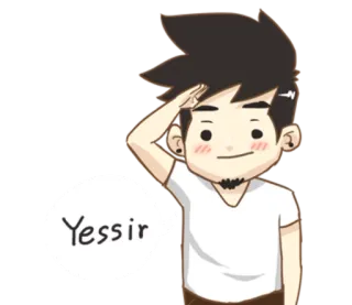 😋 Yessir salam, hormat, siap, afirmatif, kartun, karakter telegram sticker