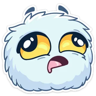 😫 esponjoso, lindo, dibujos animados, animal, sticker, expresión, adorable telegram sticker