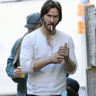 🚬 Keanu Reeves Zigarette, Mann, Schauspieler, Promi, Rauchen telegram sticker