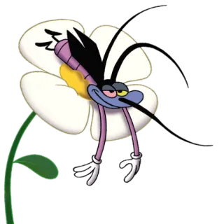 😌 Joey Oggy and the Cockroaches cartoon, joey, cockroach, oggy, flower telegram sticker