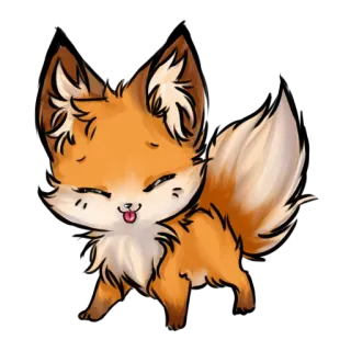 😊 fox, cute, animal, cartoon, orange, fluffy telegram sticker