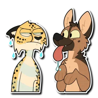 💧 치타, 개, 동물, 땀, 혀 telegram sticker