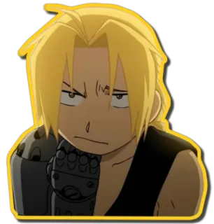 😕 Edward Elric Fullmetal Alchemist อนิเมะ, มังงะ, แขนกลคนแปรธาตุ, เอ็ดเวิร์ด เอลริค, ออโต้เมล, ตัวละคร, สติกเกอร์ telegram sticker